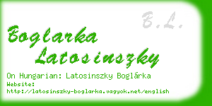boglarka latosinszky business card