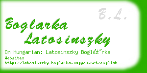 boglarka latosinszky business card